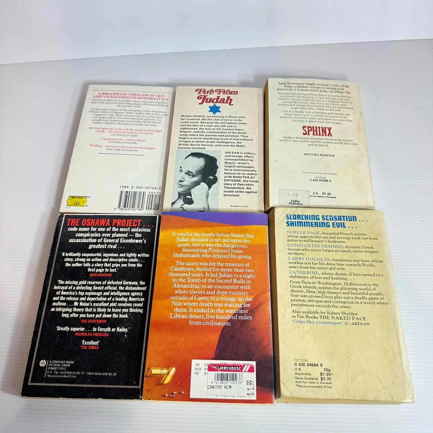 Thriller Book Bundle x 6 Books : Various Authors (Vintage 1976-1989 (2157)