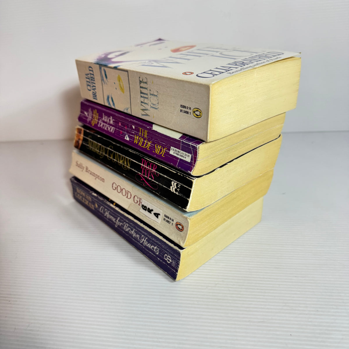 Contemporary Romance Bundle x 5 : The Wilde Side - Janelle Denison, White Ice - Celia Brayfield, Good Grief - Sally Brampton, Tiger Eye - Shirley Conran, A Home for Broken Hearts Rowan Coleman (3410)