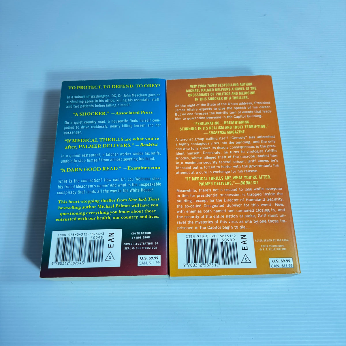 Michael Palmer Bundle x 2 : A Heartbeat Away & Oath Of Office (3436)