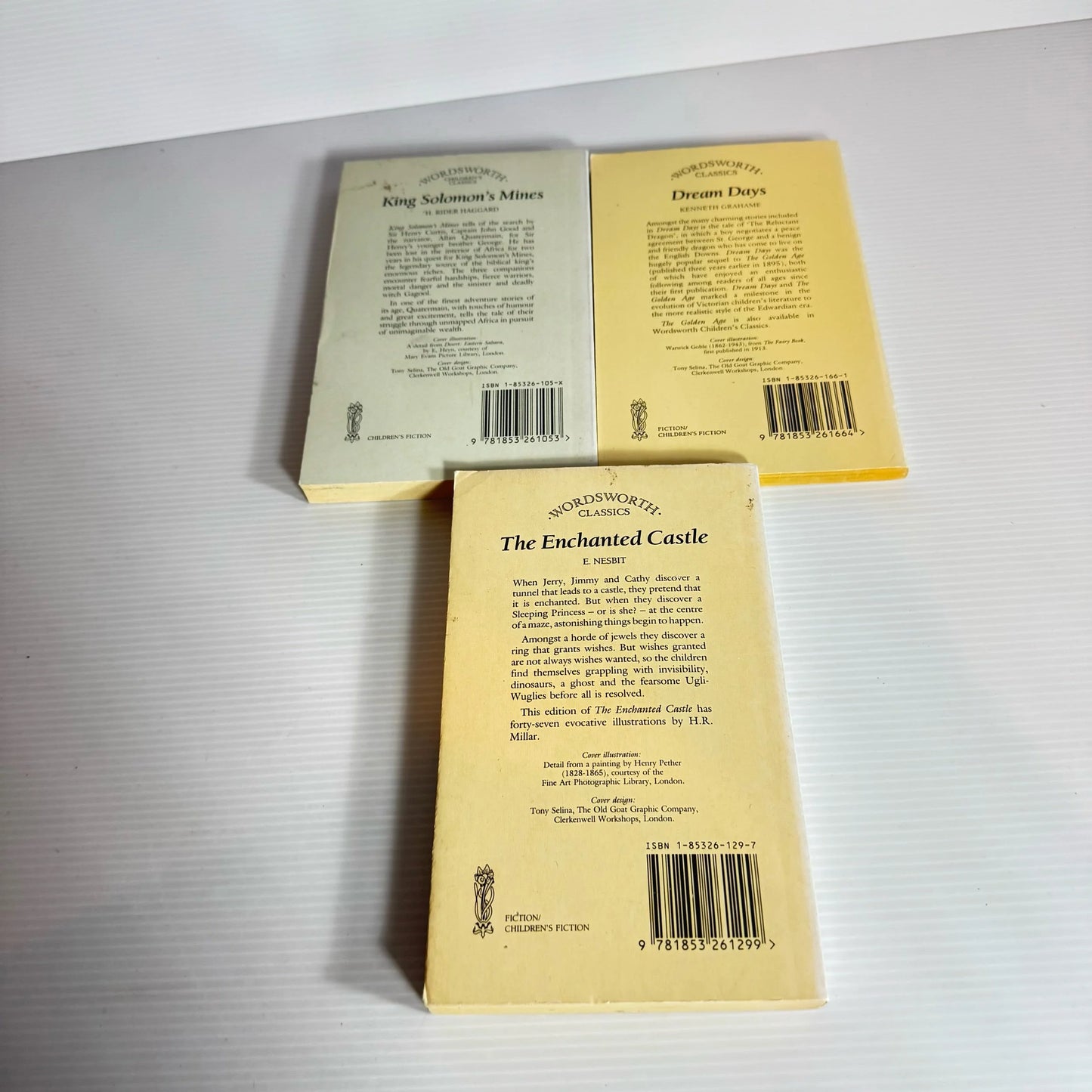 Wordsworth Classics Book Bundle x 3 Books : King Solomon's Mines, Dream Days, & The Enchanted Castle (2183)