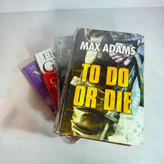 Large Print Crime Book Bundle x 4 : Old Bones Buried Under, To Do Or Die, Cool in Tucson, The Condor's Feather(2869)