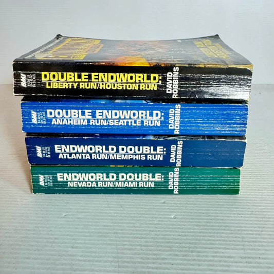 Double Endworld Series - David Robbins Book Bundle x 4 Books 8 Stories (Vintage 1980's) (2092)