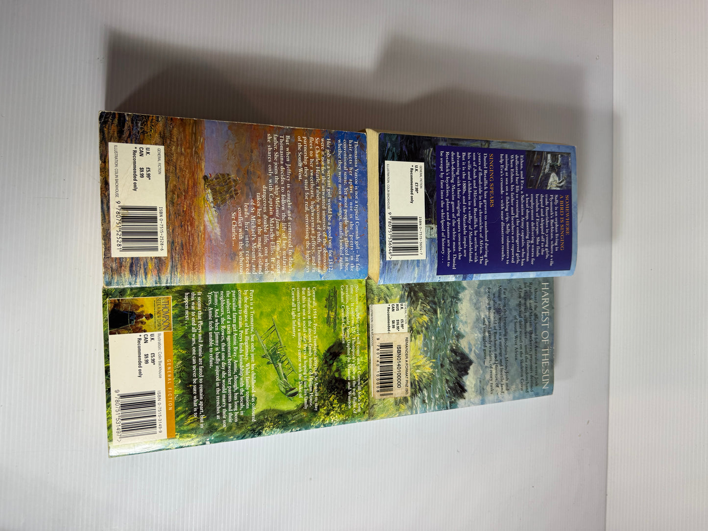 E.V. Thompson Book Bundle x 4 : Somewhere A Bird Singing and Singing Spears, Harvest of the Sun, Winds of Fortune, The Lost Years(3120)