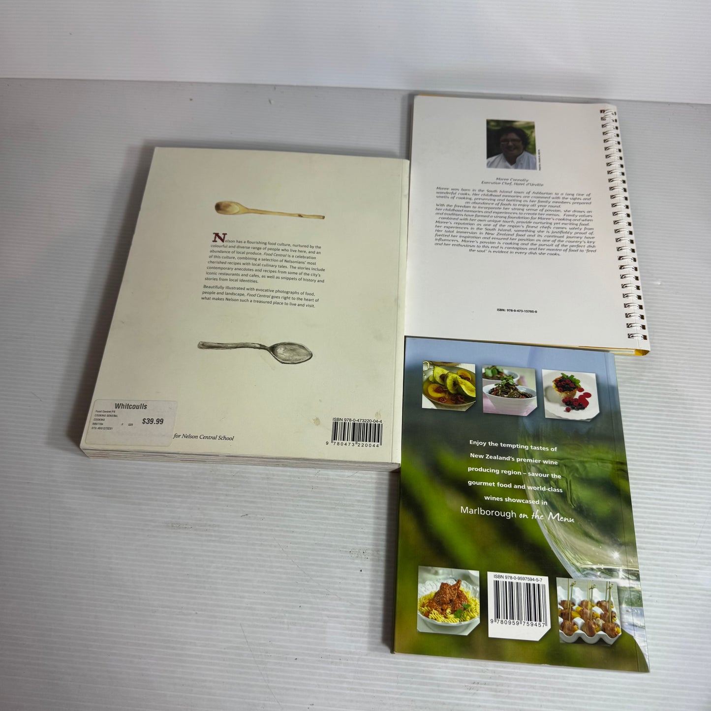 Nelson & Marlborough Cookbook Bundle x 3 : Marlborough on the Menu - Jan Bilton & Belinda Jackson, A Cook's Calendar - Maree Connolly, Food Central : Stories & Recipes from the Heart of Nelson(2902)