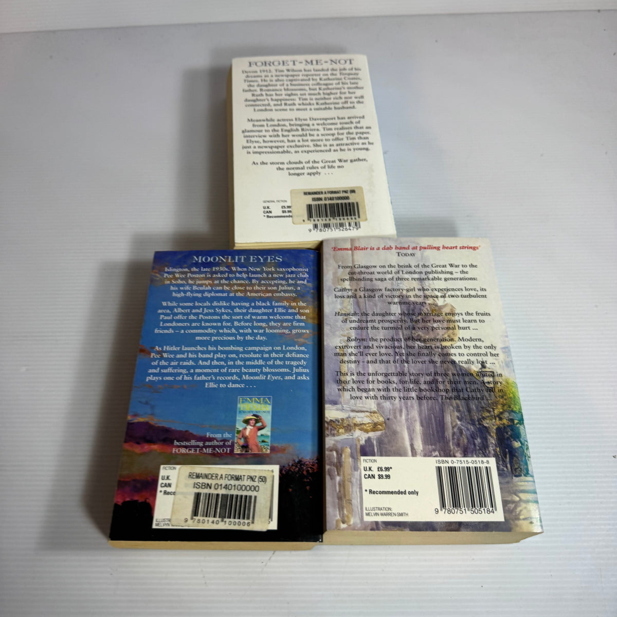 Emma Blair Bundle x 3 : Forget-Me-Not, Moonlit Eyes, The Blackbirds Tale (3454)