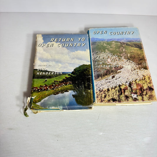 Jim Henderson Vintage Book Bundle x 2 : Open Country (1965) & Return to Open Country (1967) (2923)