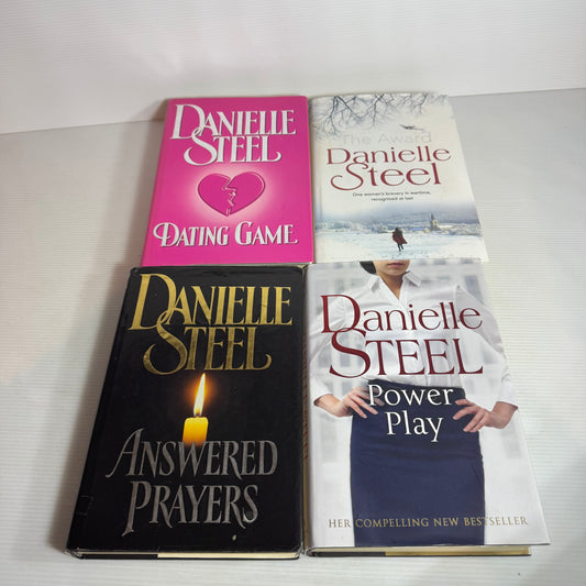 Danielle Steel Hardcover Book Bundle x 4 : Power Play, Dating Game, The Award, Answered Prayers (2819)