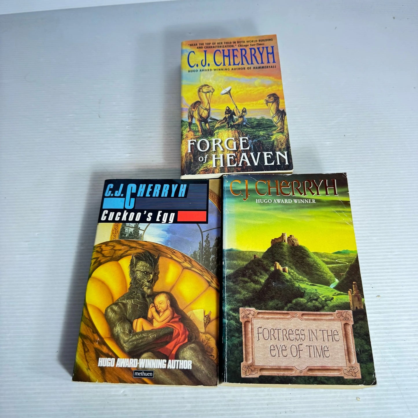 C.J. Cherryh Book Bundle x 3 Books : Forge of Heaven, Fortress In the Eye of Time, Cuckoo's Egg (2118)