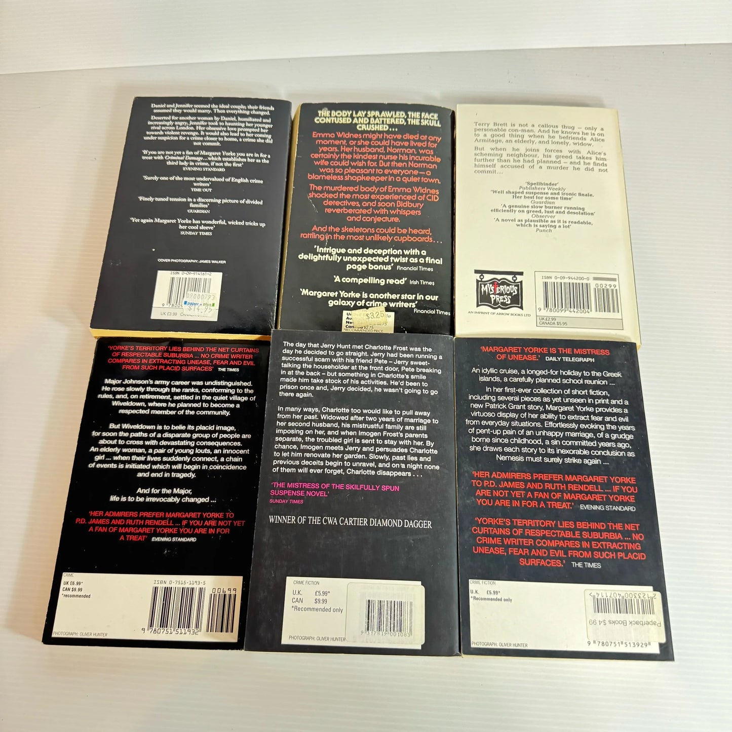 Margaret Yorke Mystery/Suspense Book Bundle x 6 Books (2063)