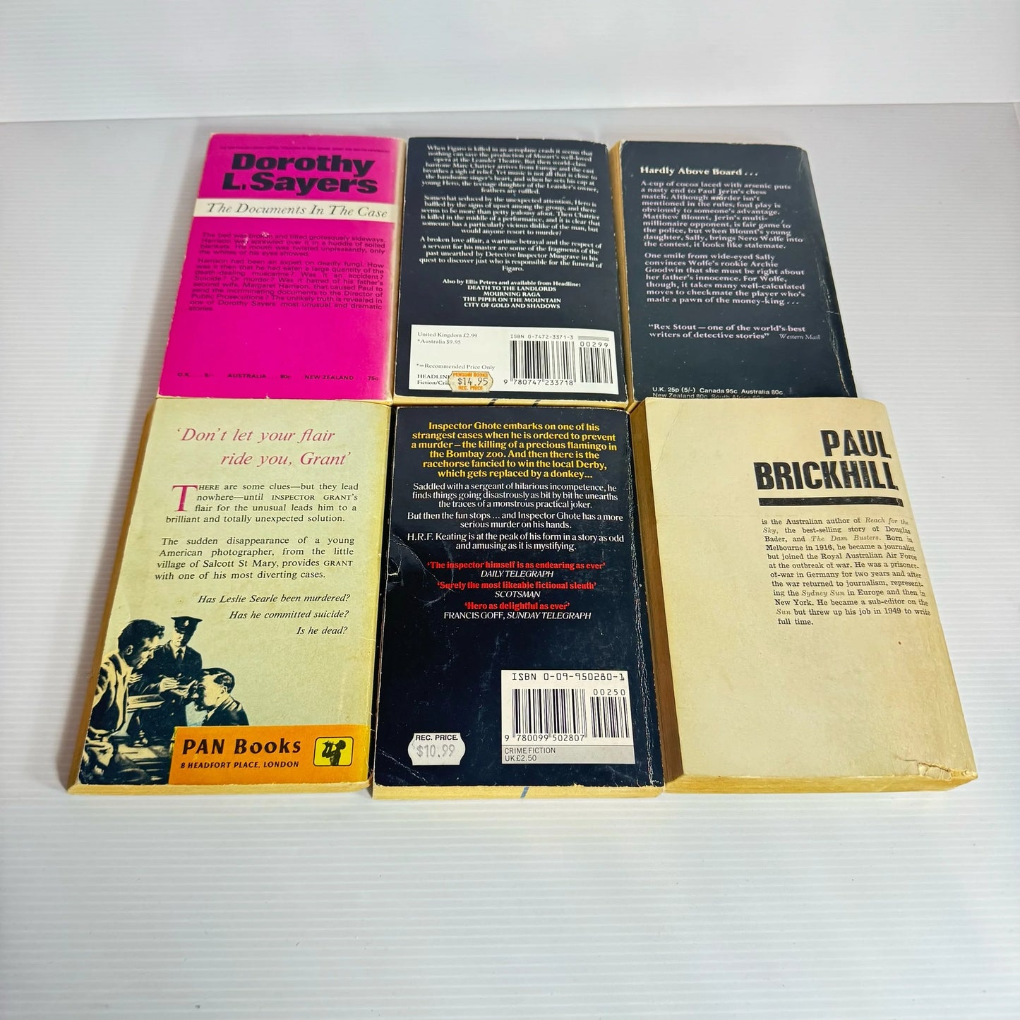 Crime/Mystery Vintage Book Bundle x 6 Books : Mixed Authors (Vintage 1959 - 1989) (2222)