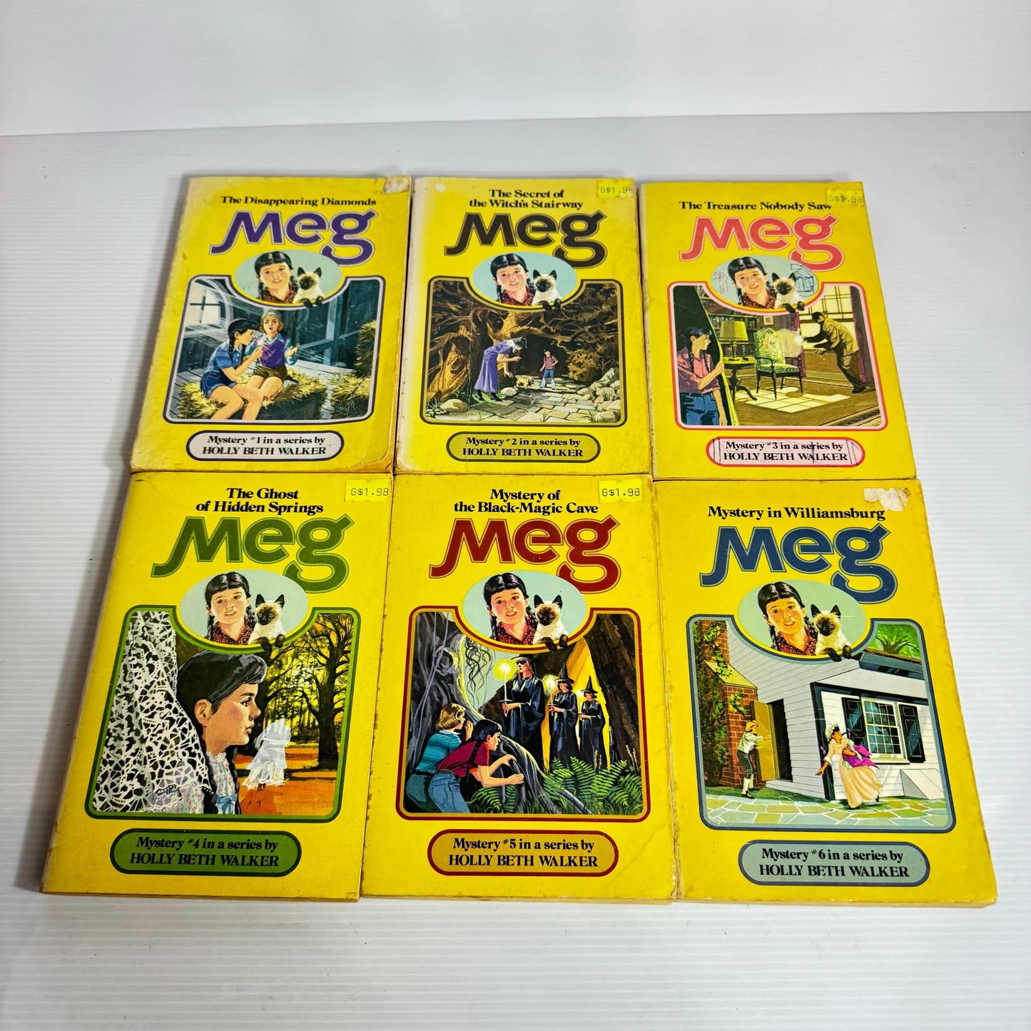 Meg Mystery Book Series, Complete 1-6 - Holly Beth Walker (Vintage 1968)  (2321)