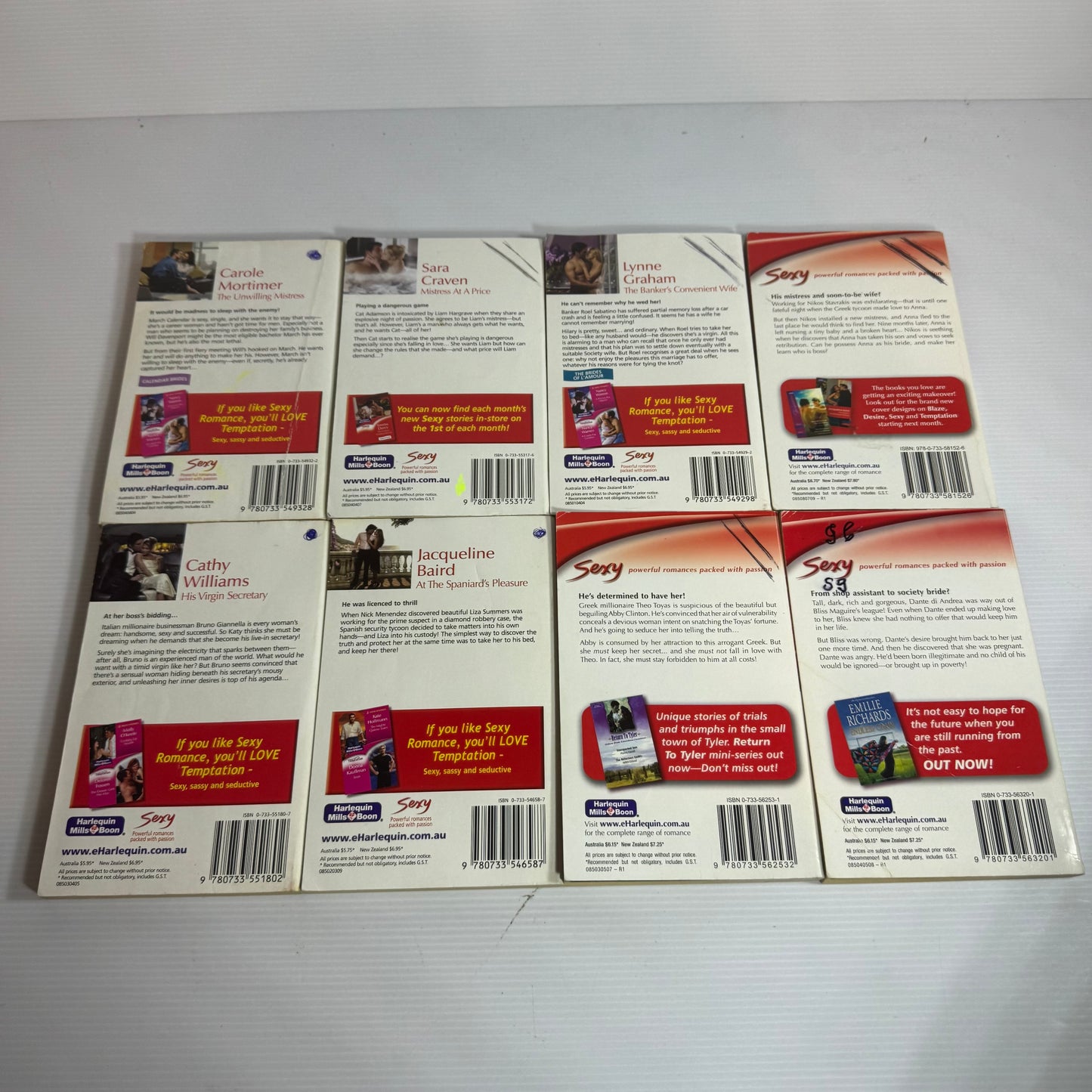 Mills & Boon Sexy Book Bundle x 8 Books (3288)