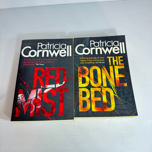 Patricia Cornwell Book Bundle x 2 Books : Red Mist & The Bone Bed (2455)