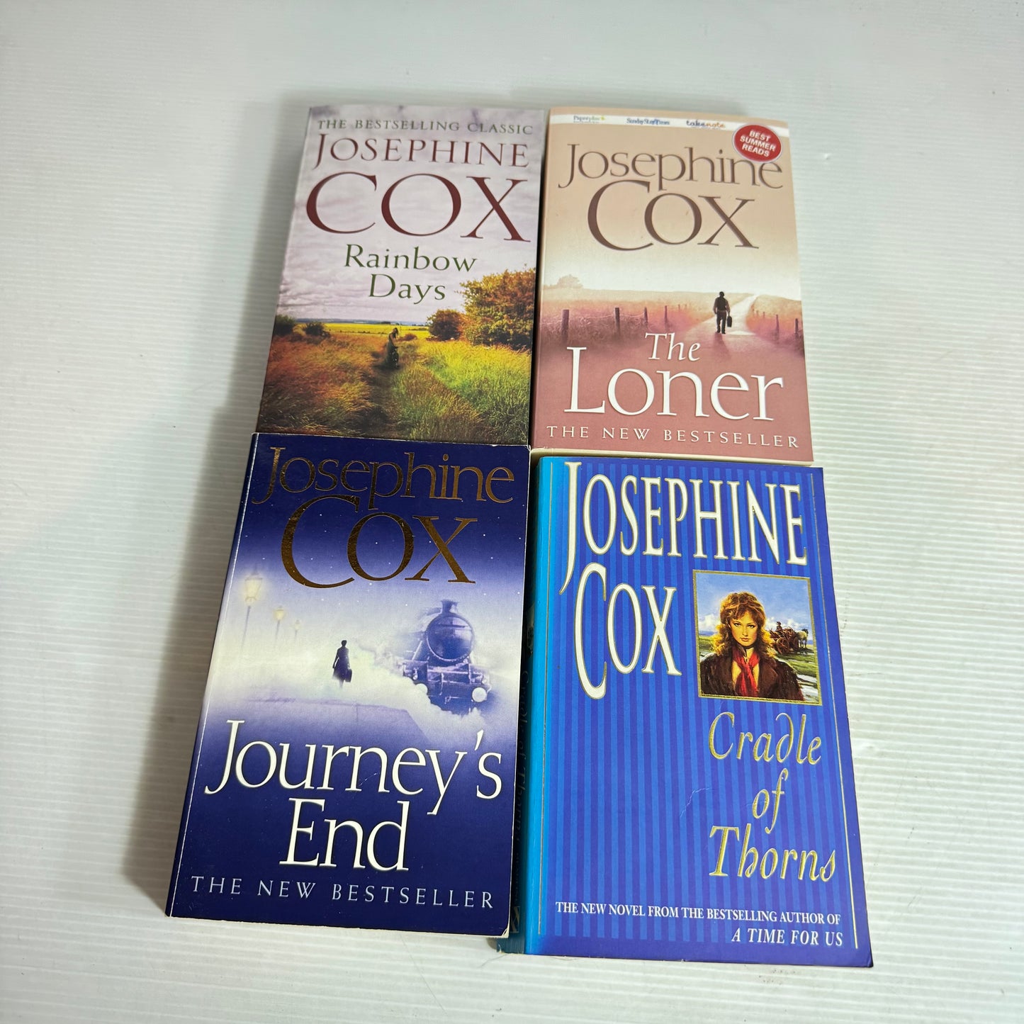 Josephine Cox Book Bundle x 4 : The Loner, Rainbow Days, Cradle of Thorns, Journey's End (3034)