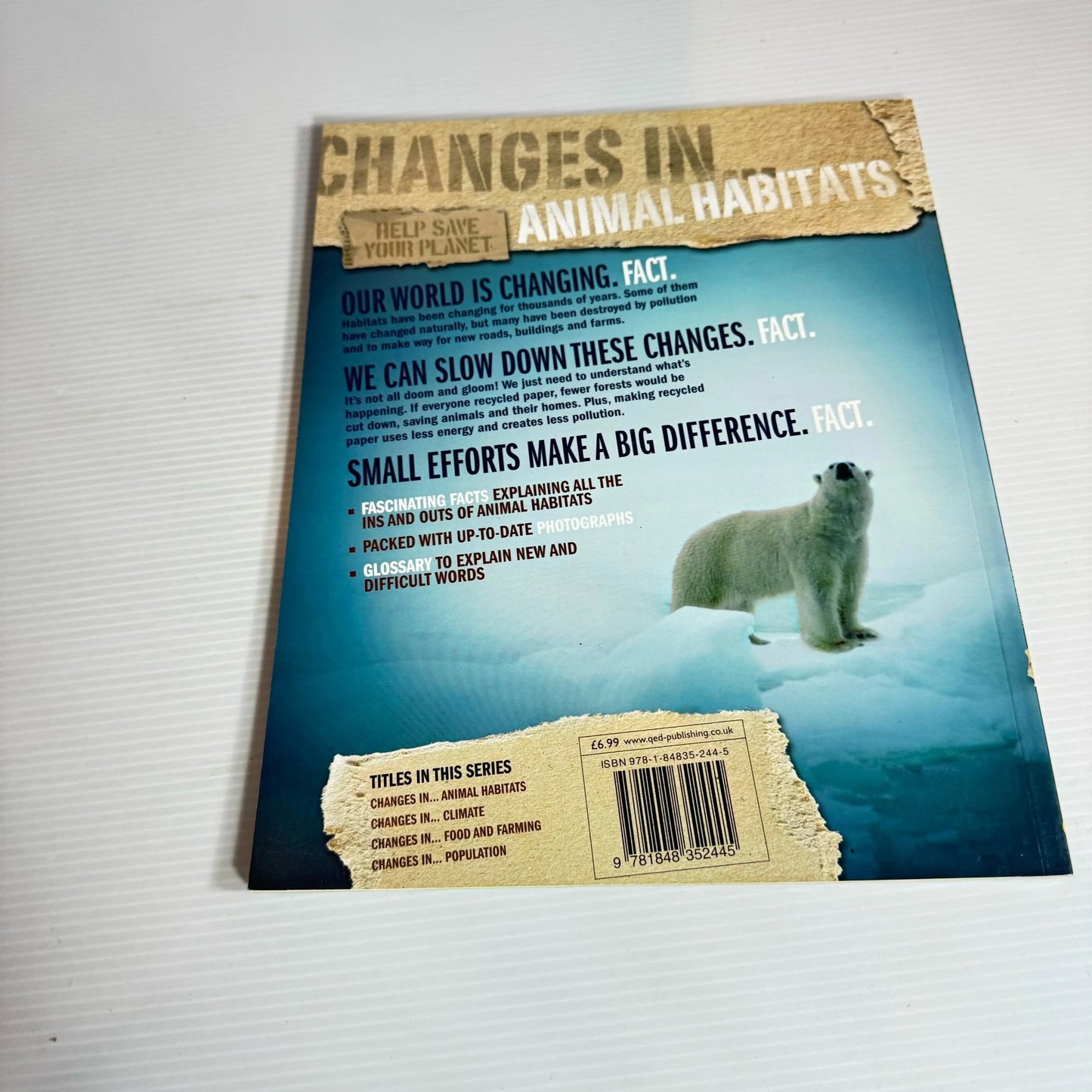 Changes In Book Bundle x 4 Books : Changes In Climate, Population, Food and Farming, Animal Habitats - Steve Parker