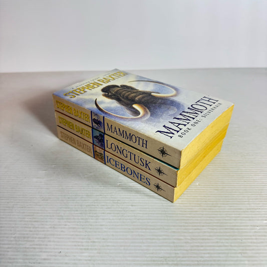 Silverhair Series Books 1-3 - Stephen Baxter Book Bundle x 3 Books : Mammoth, Longtusk, Icebones (2111)