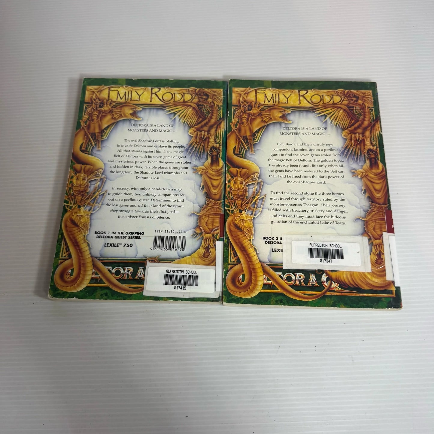 Deltora Quest Book Bundle x 2 - Emily Rodda : The Lake of Tears & The Forests of Silence (2303)