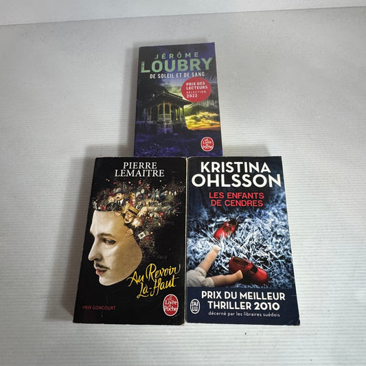 French Language Crime Book Bundle Mixed Authors x 3 Books (2580)