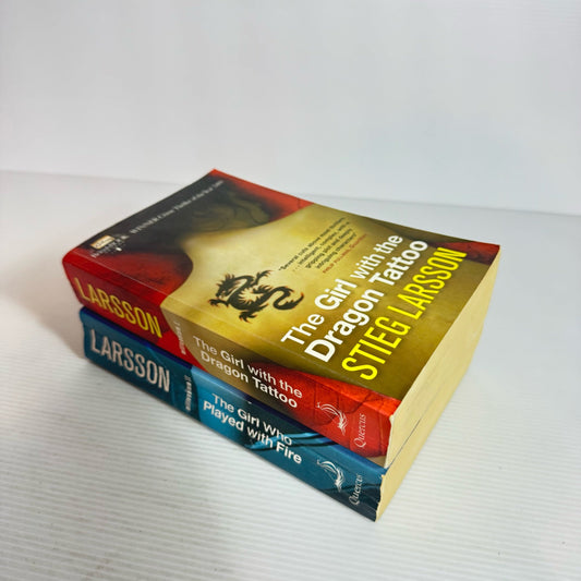 Stieg Larsson Book Bundle x 2 : The Girl With The Dragon Tattoo & The Girl Who Played With Fire  (2320)