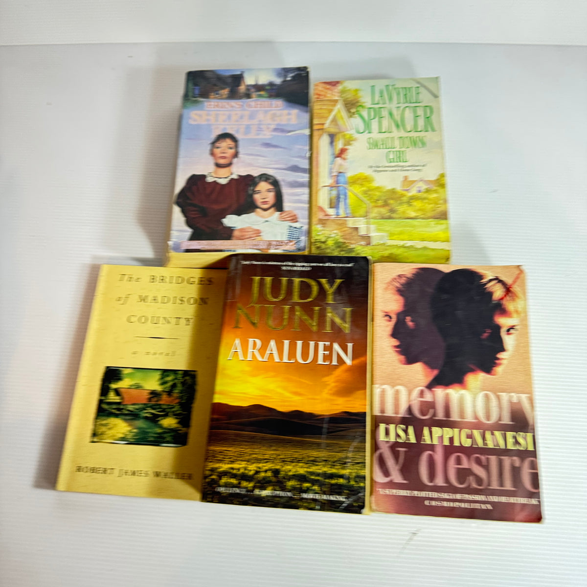 Romantic Family Saga Bundle x 5 : Small Town Girl - La Vyrle Spencer, Erin's Child - Shellagh Kelly, Araluen - Judy Nunn, Memory & Desire - Lisa Appignanesi, The Bridges of Madison County - Robert James Waller(3359)