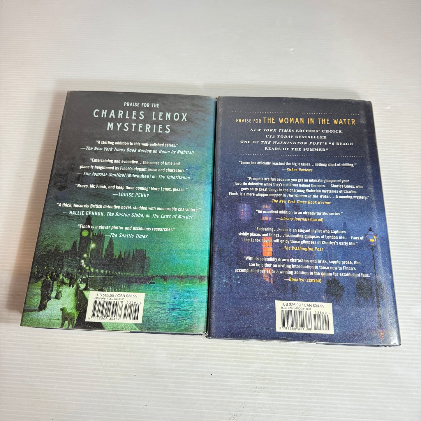 Charles Finch Book Bundle x 2 : The Vanishing Man & The Woman in the Water (2965)