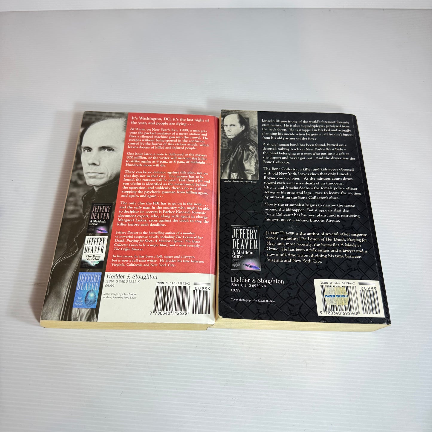 Jeffery Deaver Book Bundle x 2 : The Bone Collector & The Devil's Teardrop (2431)