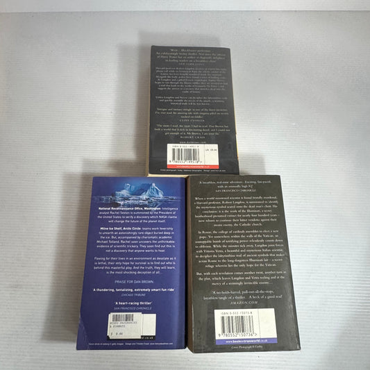 Dan Brown Book Bundle x 3 Books : Deception Point, Angels and Demons & The Da Vinci Code (2574)