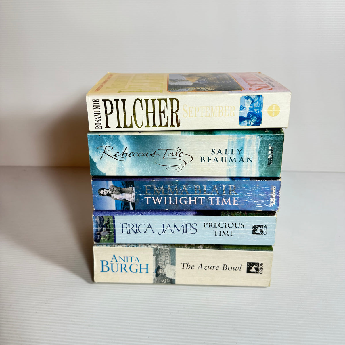 Historical Romance Book Bundle x 5 : September - Rosamunde Pilcher, Rebecca's Tale - Sally Beauman, The Azure Bowl - Anita Burgh, Precious Time - Erica James, Twilight Time - Emma Blair (3374)