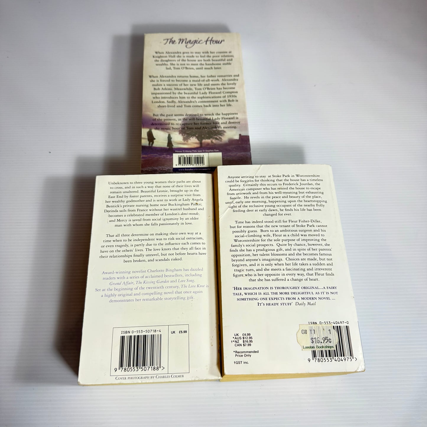 Charlotte Bingham Book Bundle x 3 : The Magic Hour, Change of Heart, The Love Knot (3077)