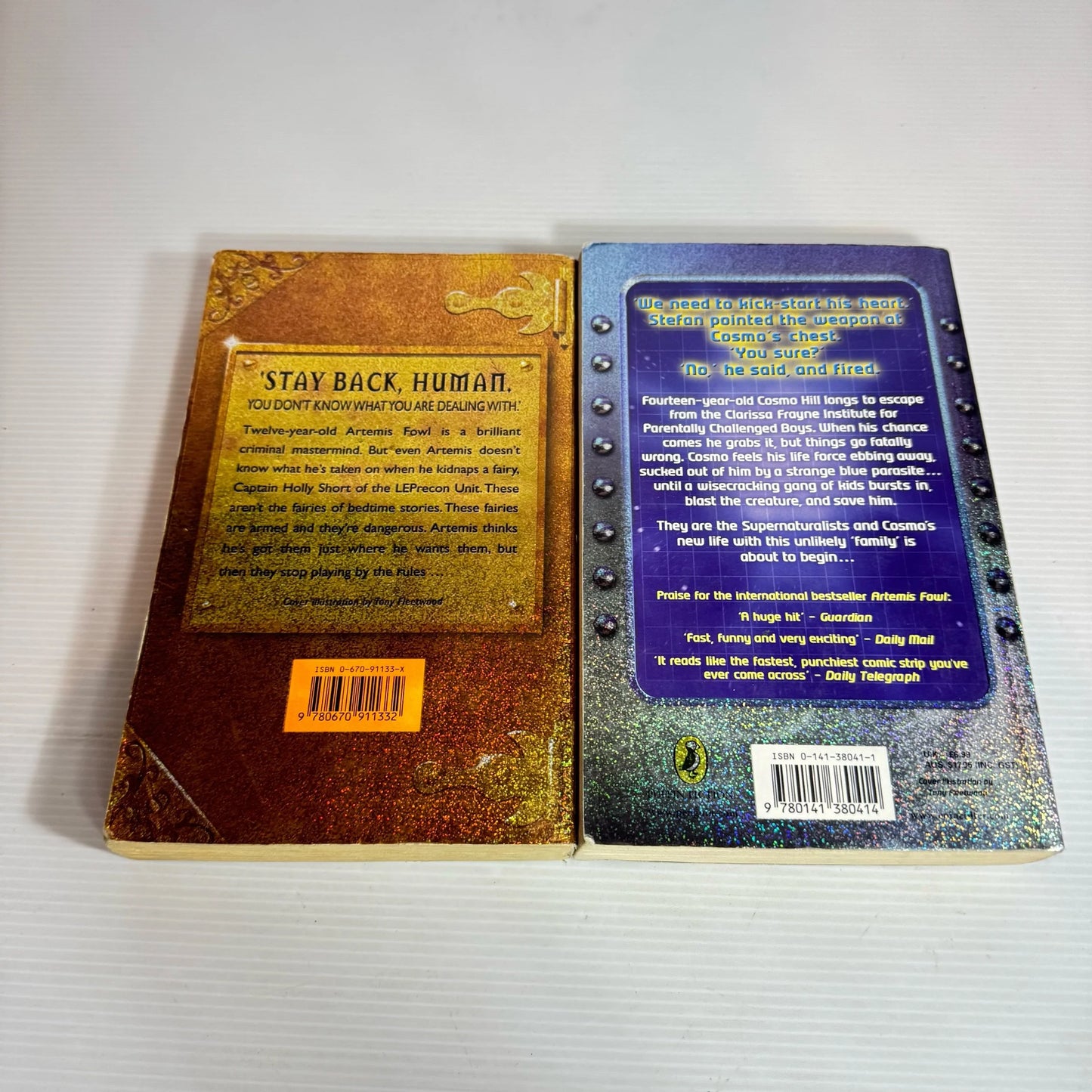 Artemis Fowl Book Bundle x 2 : Artemis Fowl & The Supernaturalist - Eoin Colfer (2343)