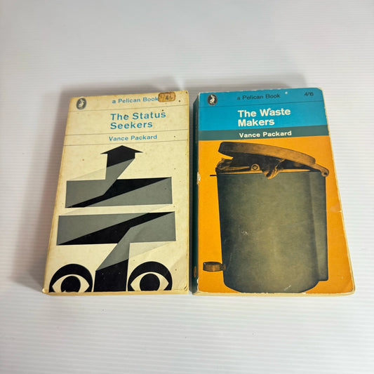 Vance Packard Pelican Book Bundle x 2 Books : The Waste Makers & The Status Seekers (Vintage 1961-63)(2197)