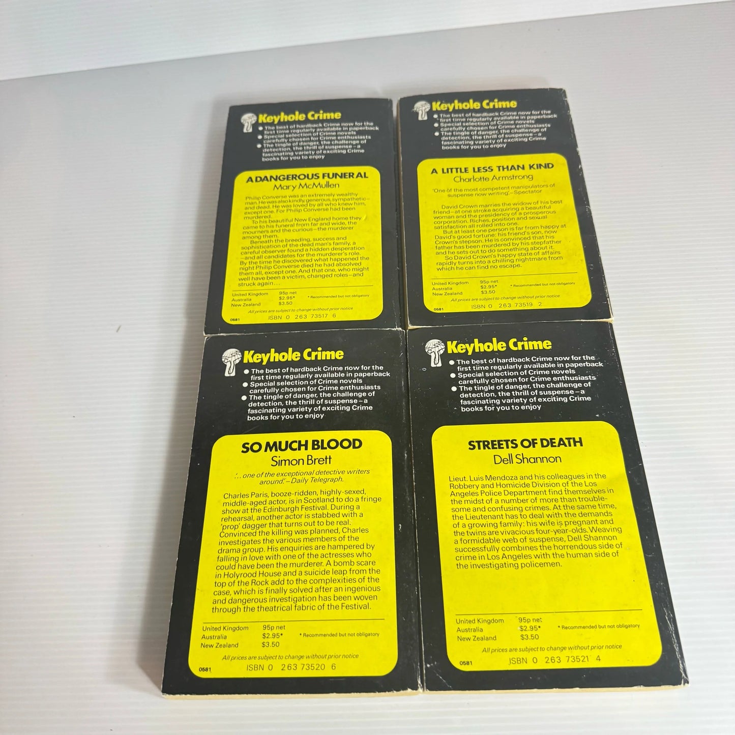 Keyhole Crime Vintage Book Bundle x 4 Books : Books 1, 3, 4, & 5 (Vintage 1980's) (2202)