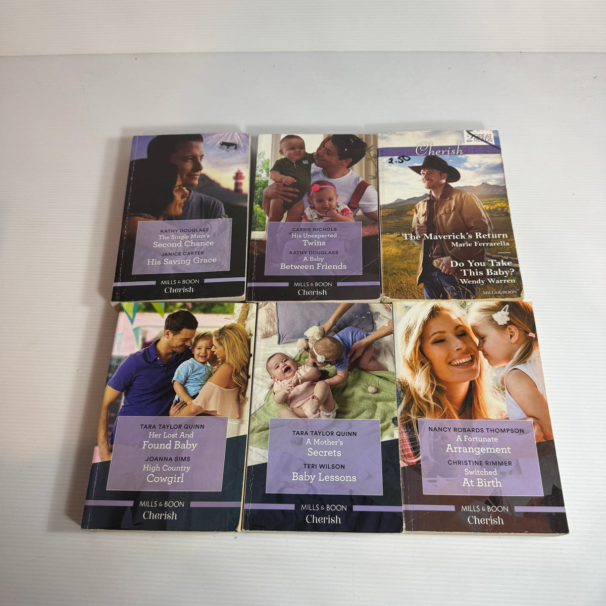 Mills & Boon Cherish 2:1 Book Bundle x 6 Books 12 x Stories  (3295)