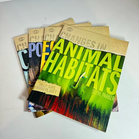 Changes In Book Bundle x 4 Books : Changes In Climate, Population, Food and Farming, Animal Habitats - Steve Parker