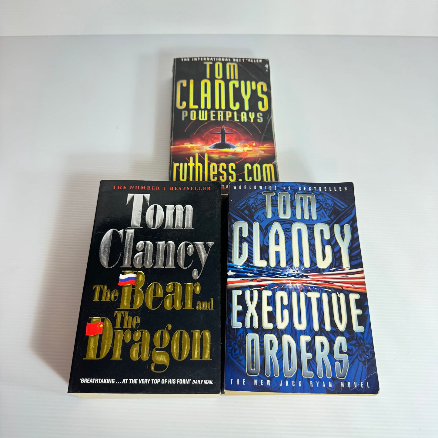Tom Clancy Book Bundle x 3 : Ruthless.com, The Bear and The Dragon, Executive Orders (3092)