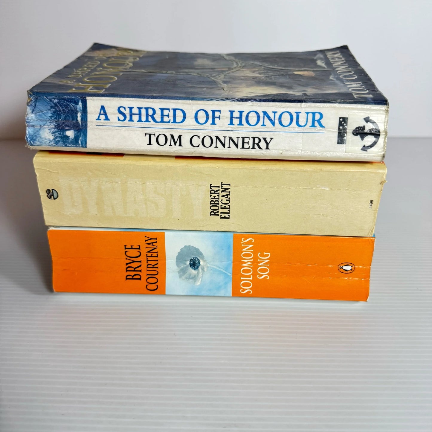 Historical Book Bundle x 3 Books : A Shred of Honour - Tom Connery, Dynasty - Robert Elegant, Solomon's Song - Bryce Courtenay (2247)