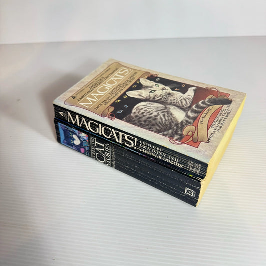 Cat Short Story Book Bundle x 2 Books : Magicats! - edited by Jack Dann and Gardner Dozois & Collected Cat Stories - Stella Whitelaw (2195)
