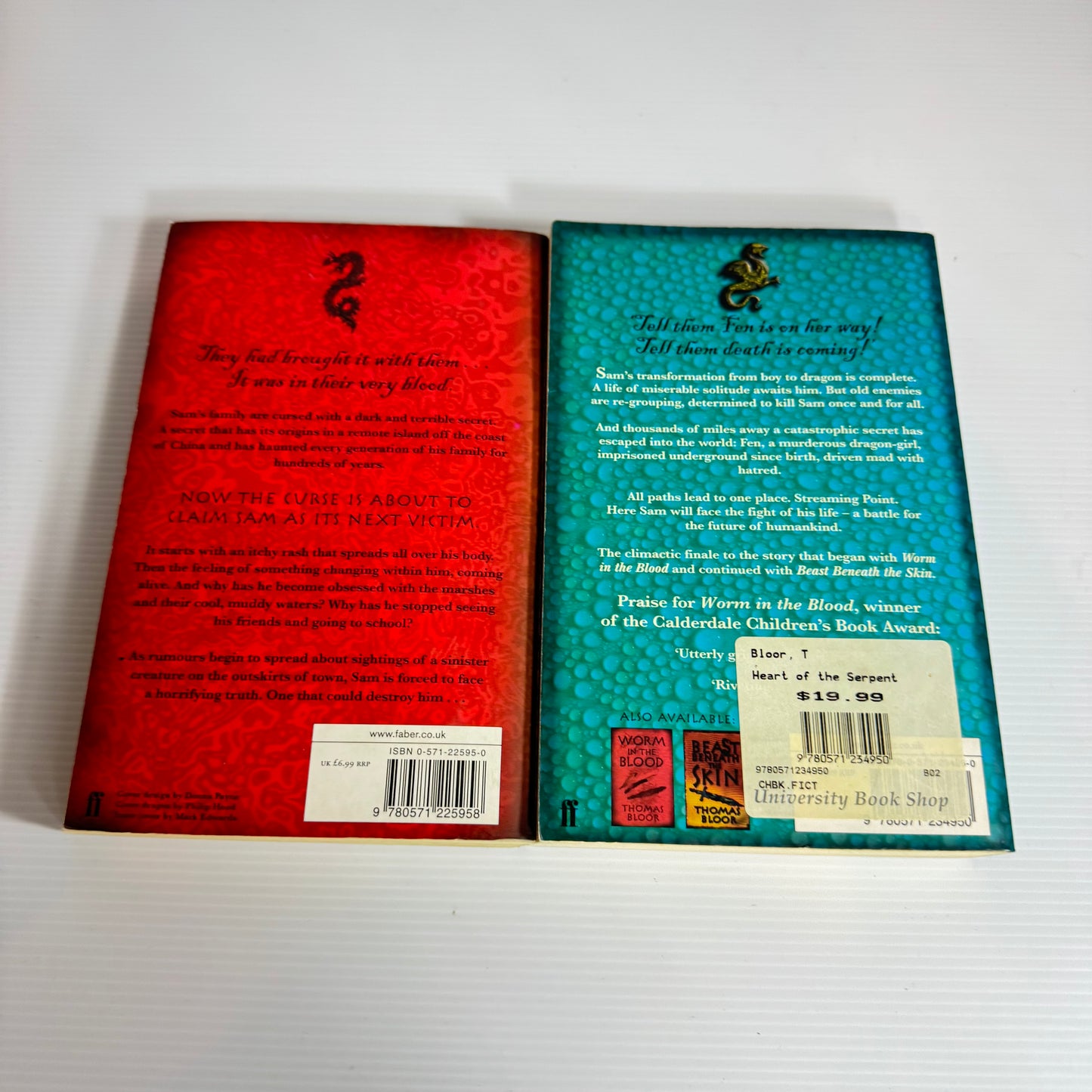 Thomas Bloor Book Bundle x 2 : Heart of the Serpent & Worm In The Blood (3075)