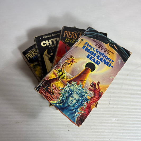 Piers Anthony Vintage Science Fiction Bundle x 4 : Chthon, Phaze Doubt, Thousand-Star, Unicorn Point(2949)