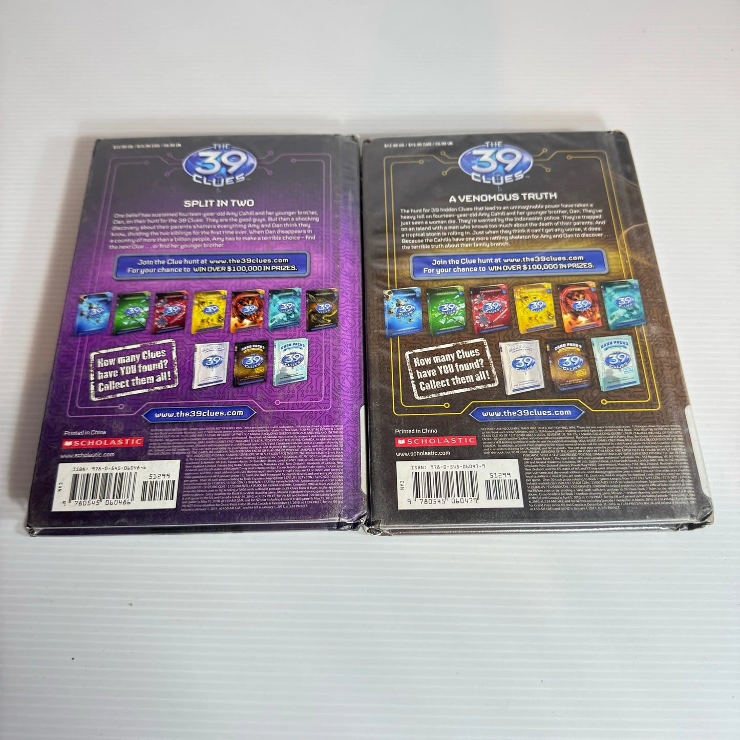 The 39 Clues Series Book Bundle x 2 Books : The Viper's Nest (Book 7) & The Emperor's Code (Book 8)