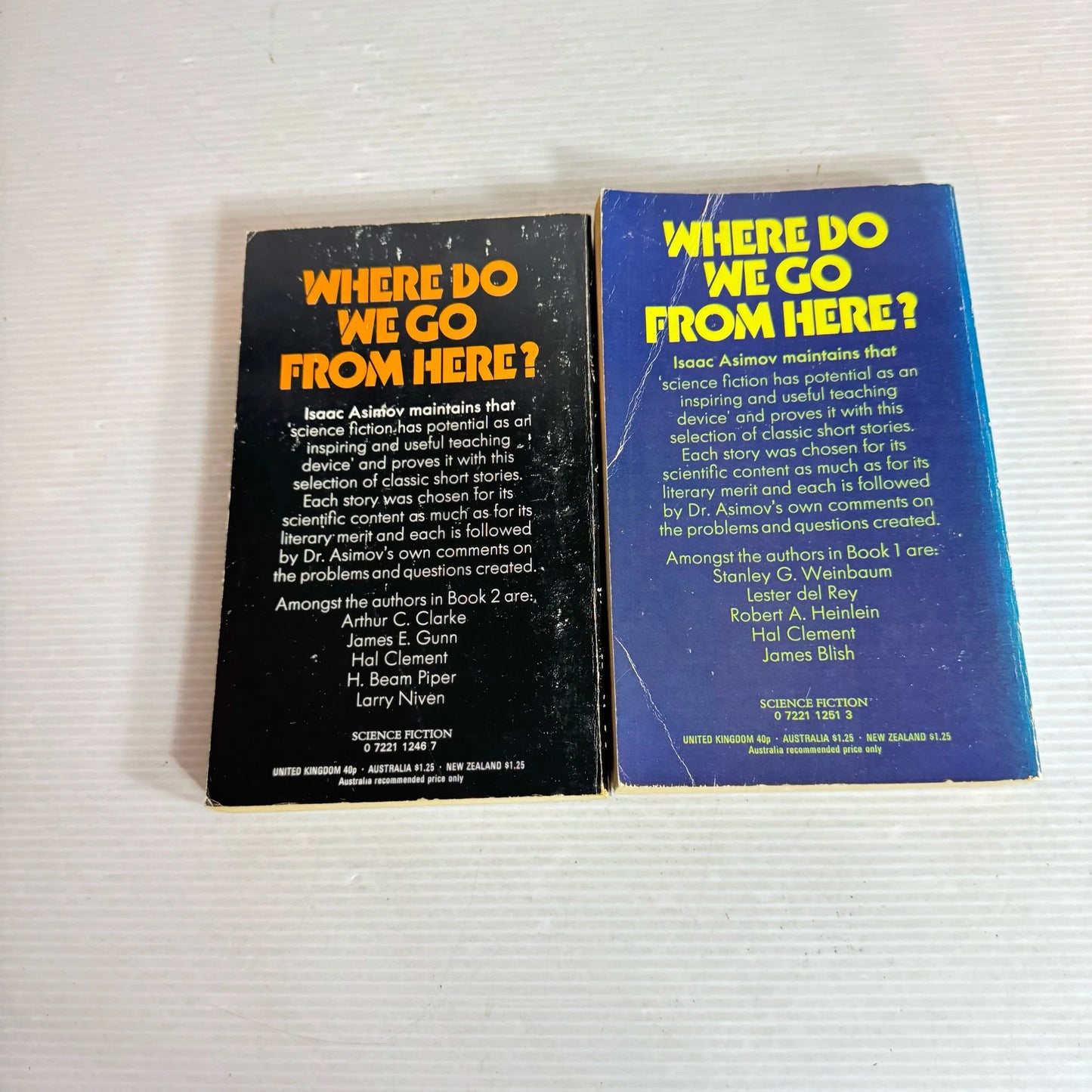 Issac Asimov Science Fiction Book Bundle x 2 Books : Where Do We Go From Here? Books 1 & 2 (Vintage 1974) (308)