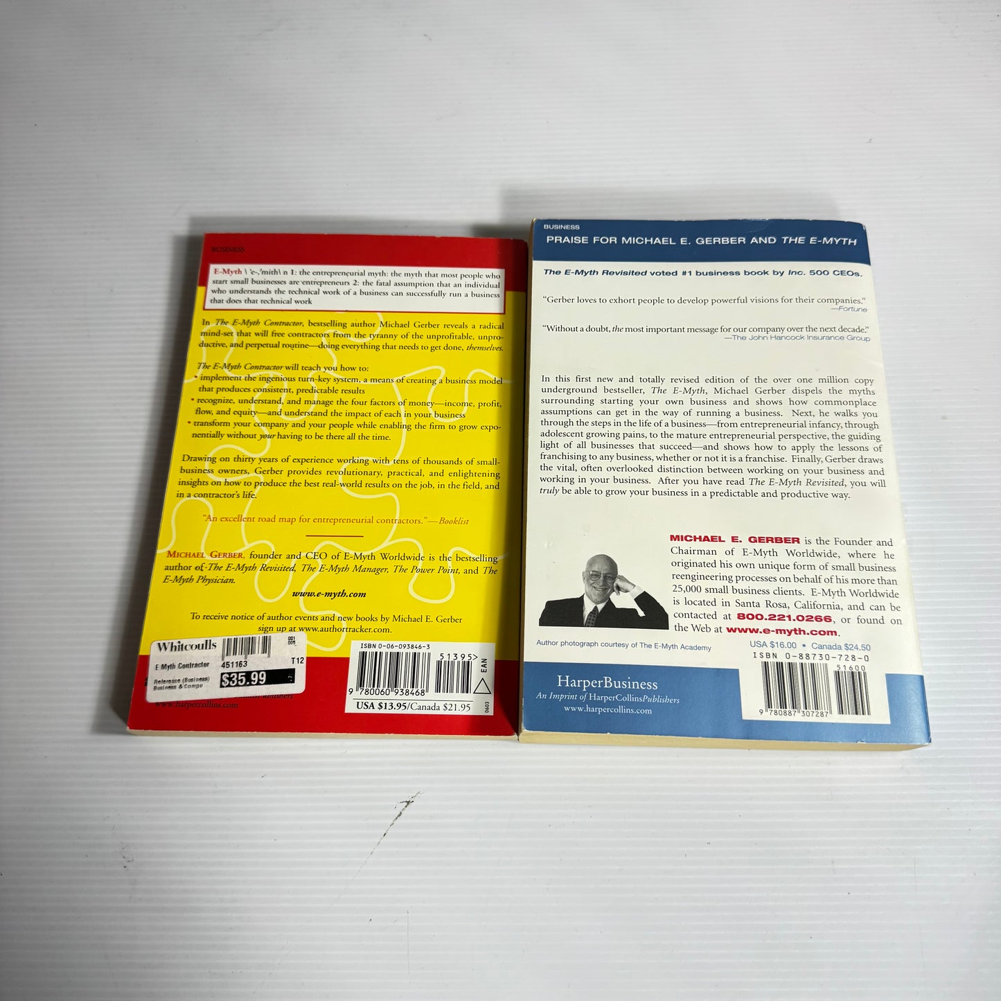 The E Myth Book Bundle x 2 Books : The E Myth Contractor & The E Myth Revisited - Michael E. Gerber(3125)