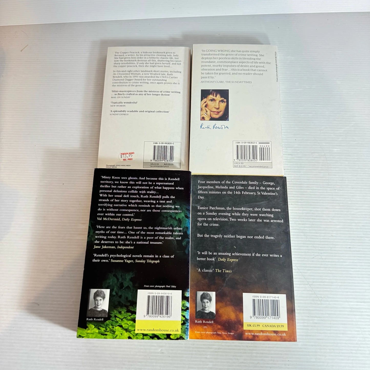Ruth Rendell Book Bundle x 4 Books : The Copper Peacock, Going Wrong, A Judgement In Stone, Adam and Eve and Pinch Me (2006)