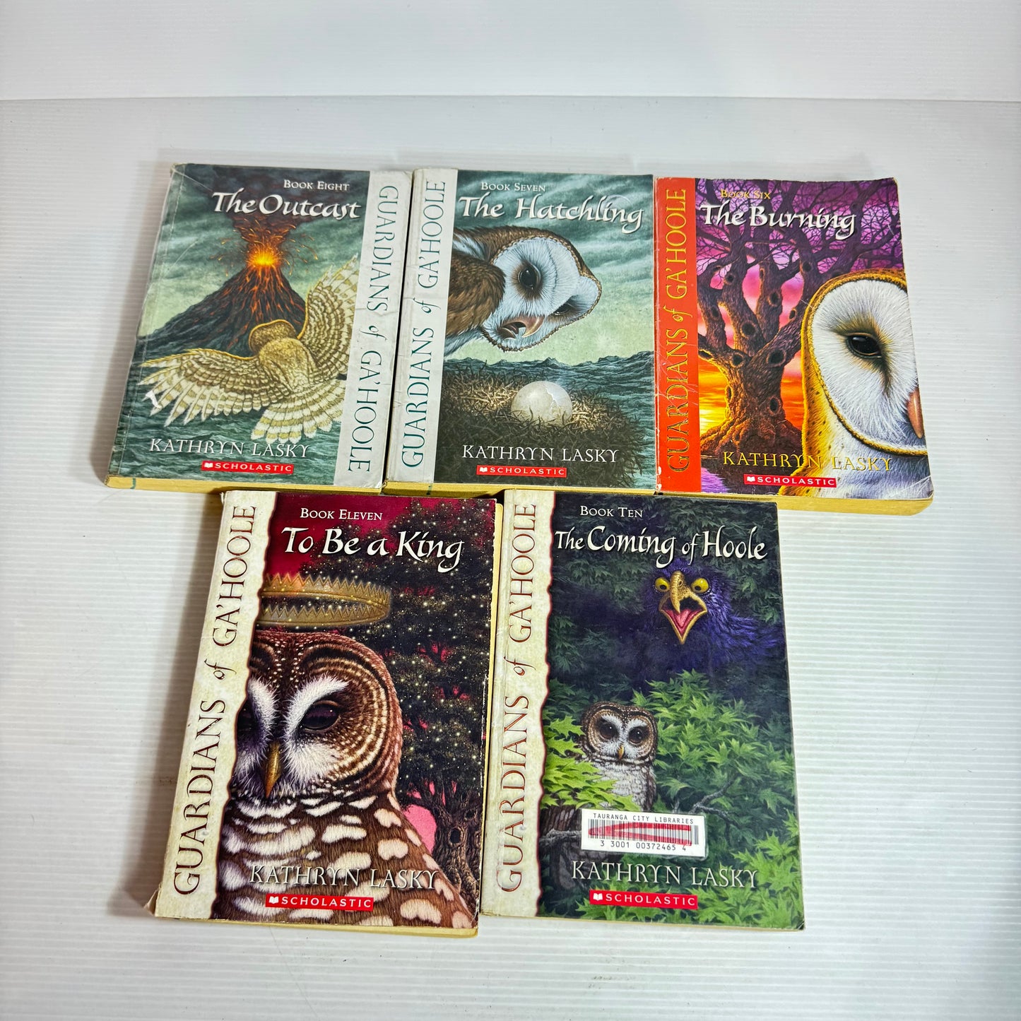 Guardians of Ga' Hoole Book Bundle - Kathryn Lasky x 5 Books : The Burning, The Hatchling, The Outcast, To Be A King, The Coming of Hoole(2875)