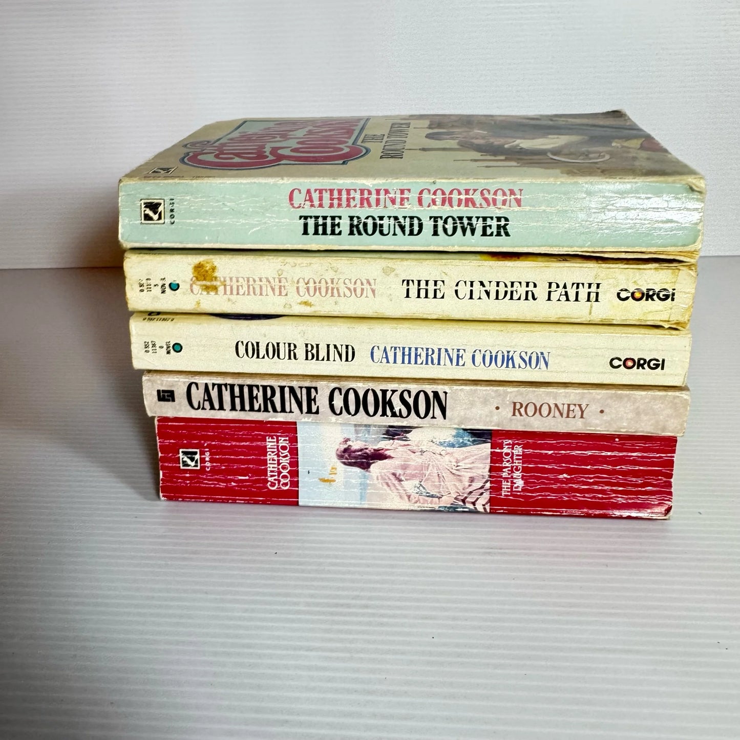 Catherine Cookson Book Bundle x 5 Books : The Cinder Path, The Round Tower, Rooney, Colour Blind, The Parson's Daughter (1978-1990) (2241)