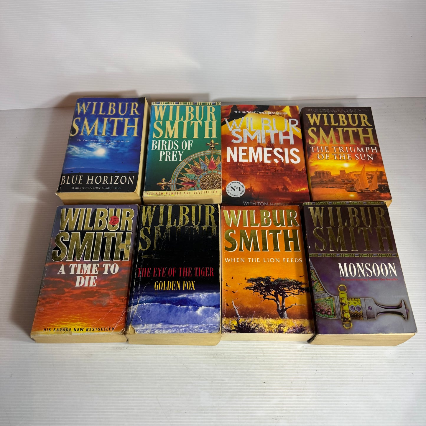 Wilbur Smith Small Paperback Book Bundle x 8 Books 9 x Stories (2957)