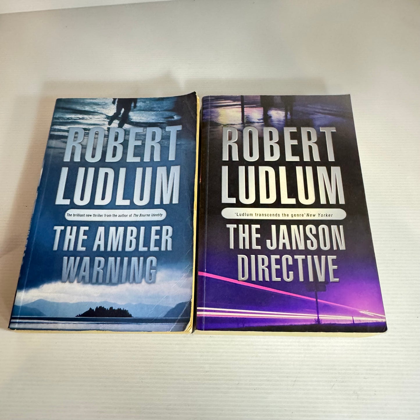 Robert Ludlum Book Bundle x 2 : The Janson Directive & The Ambler Warning (2466)