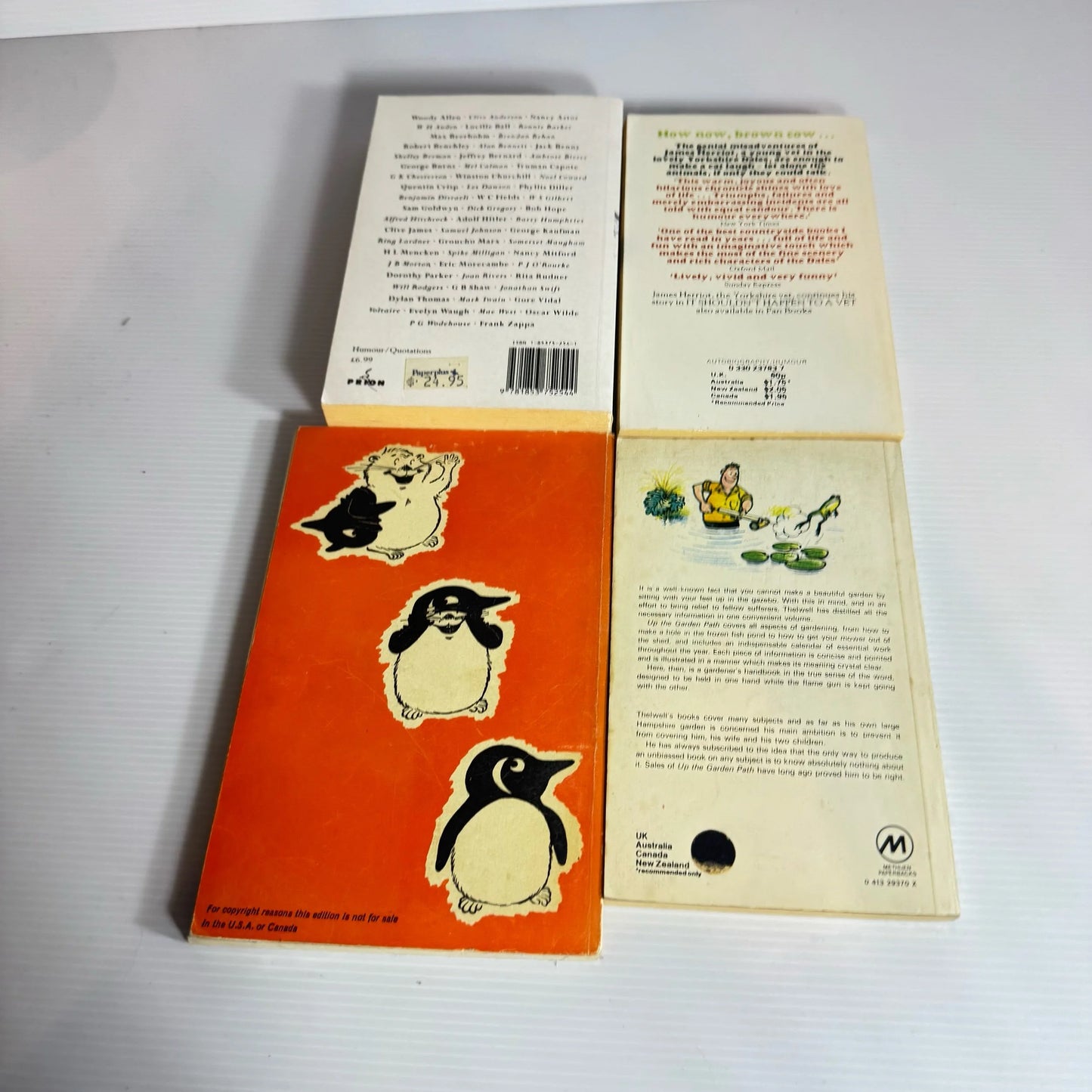 Vintage Humour Book Bundle : 4 Books - Mixed Authors (Vintage 1962 - 1997) (2217)