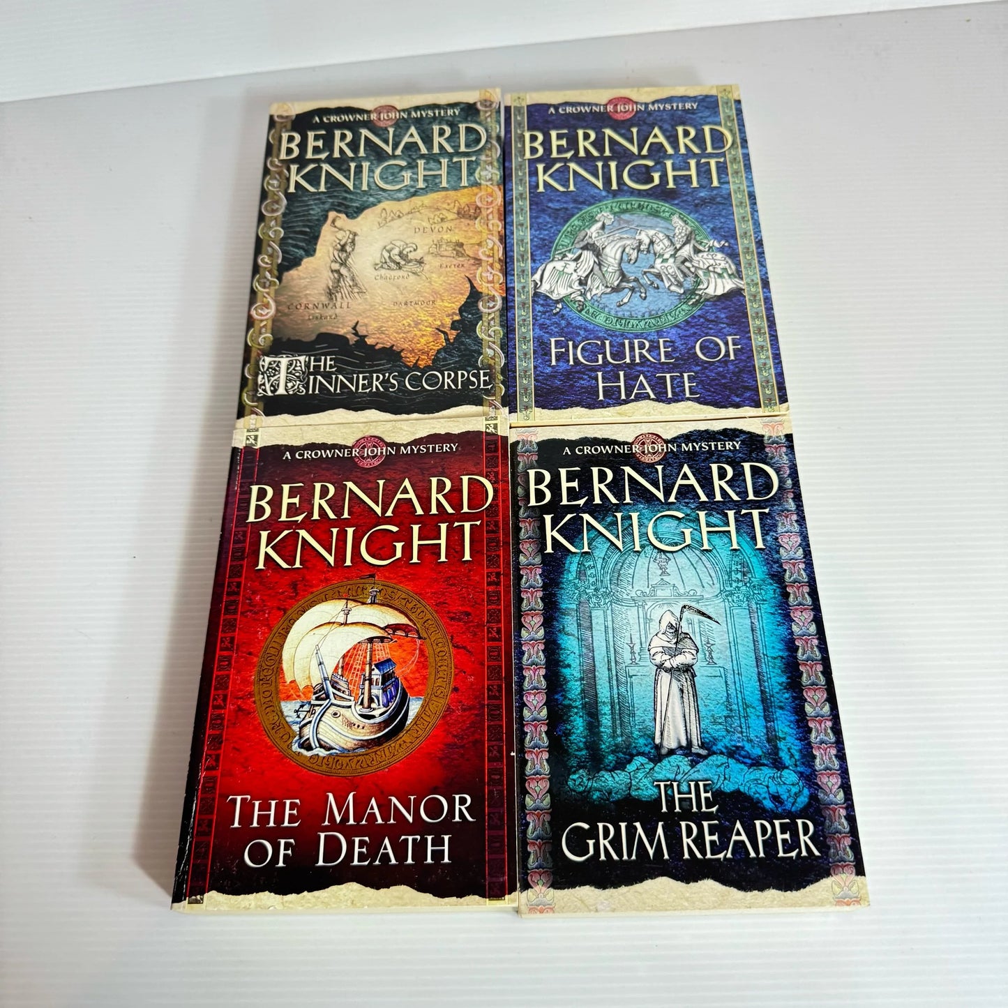 Bernard Knight Book Bundle x 4 Books : Figure of Hate, The Grim Reaper, The Tinner's Corpse, The Manor of Death (2113)