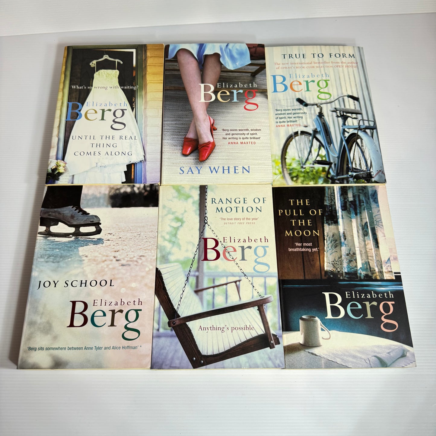 Elizabeth Berg Book Bundle x 6 : Say When, True to Form, Range of Motion, Joy School, The Pull of The Moon, Until The Real Thing Comes Along (3055)